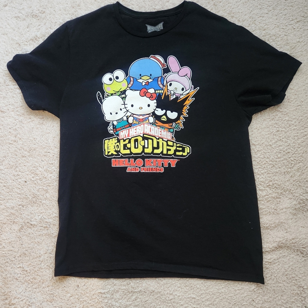 Hello Kitty My Hero Academia ShirtLarge black t shirt